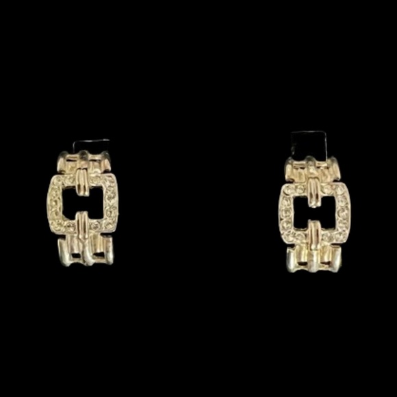 Vintage Rhinestone Clip On Earrings - Picture 4 of 7